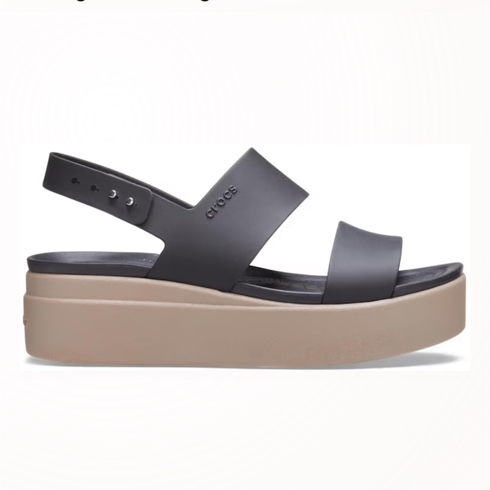 CROCS Women's Black and Brown Platform Sandals